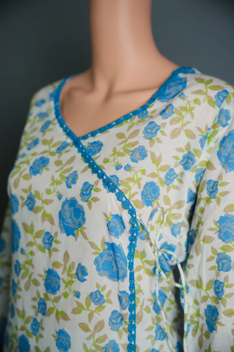 Bushra - Printed Cotton Kameez & Chikan Pant