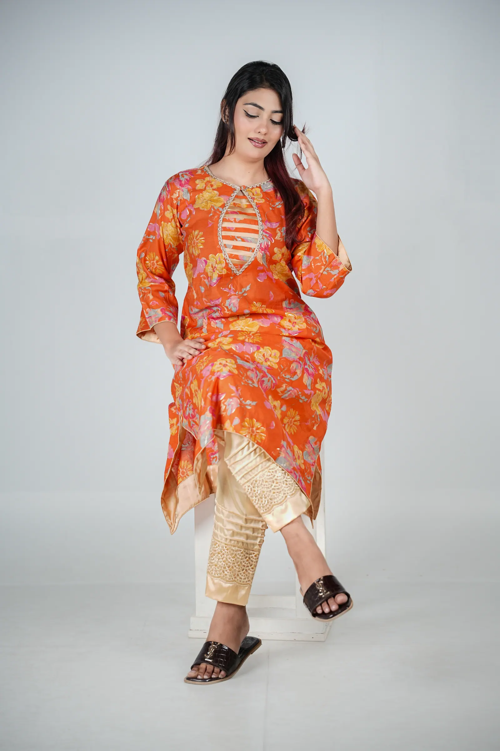 Mahsa - Maisha Silk Kameez & Satin Pant