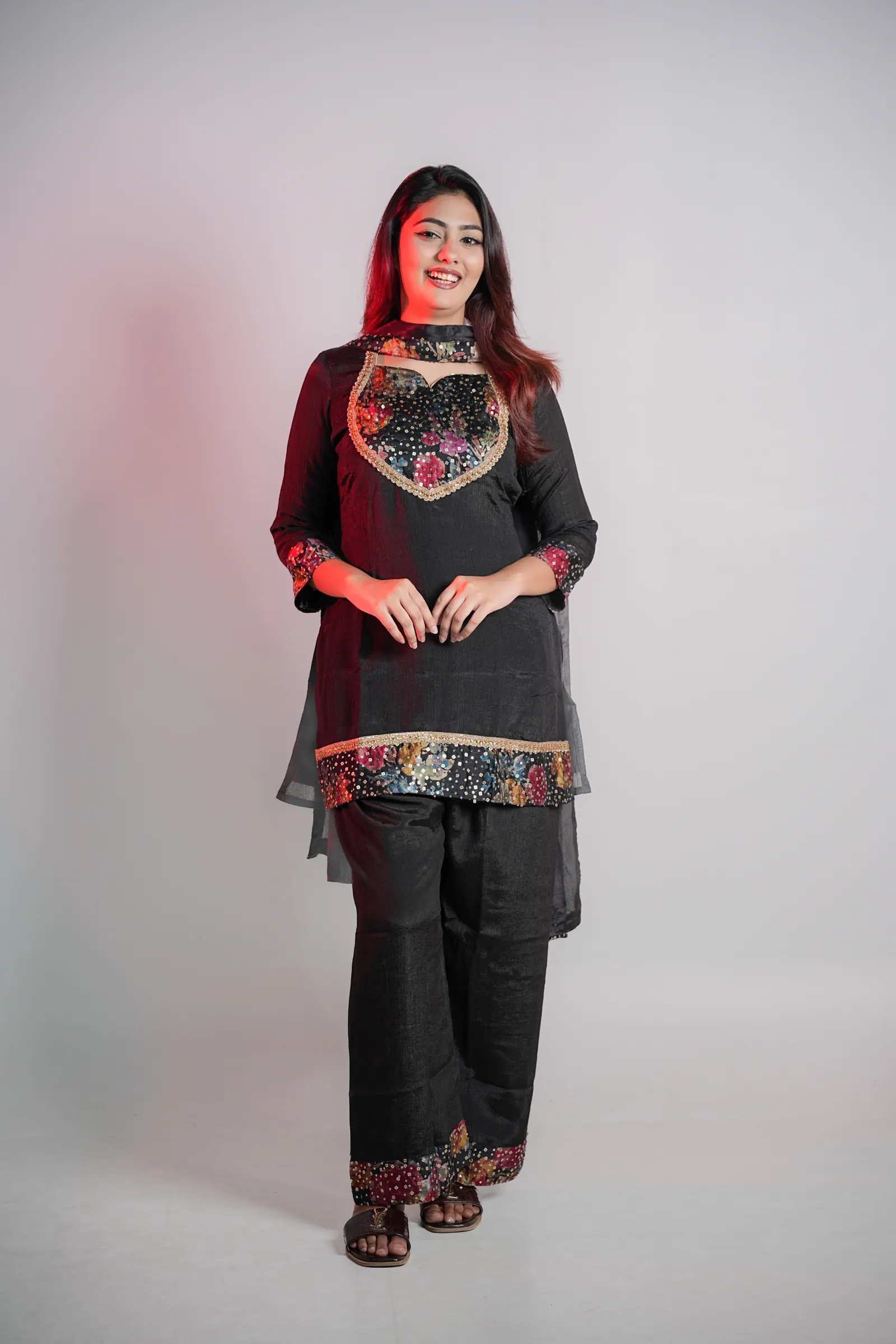 Roshni - Chinon Silk Three Piece Party Set