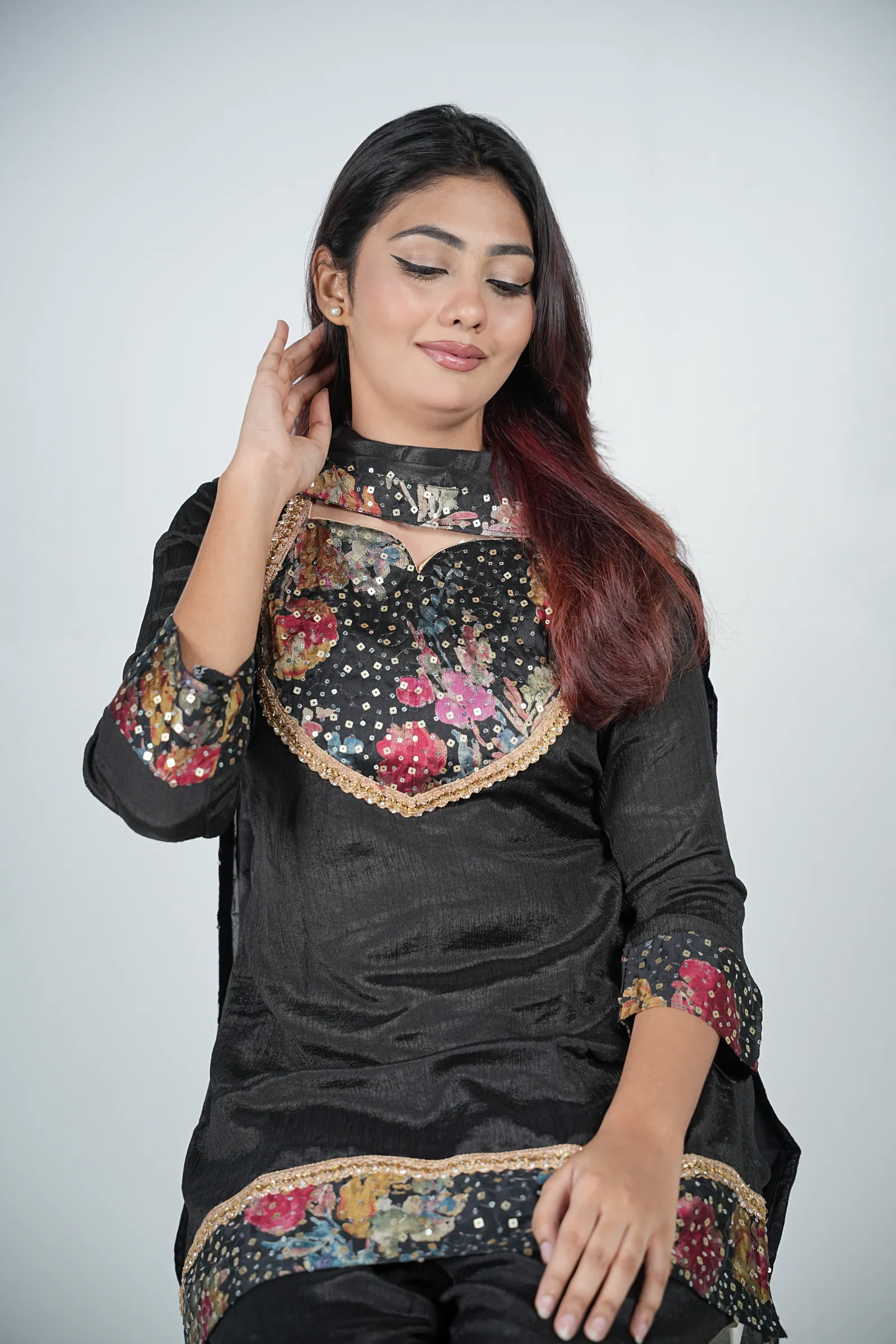Roshni - Chinon Silk Three Piece Party Set